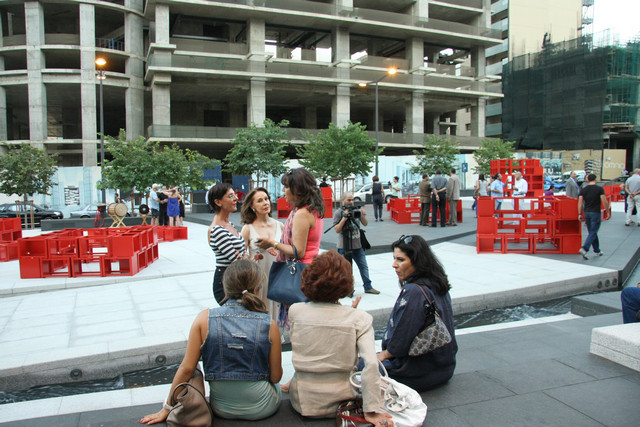 Opening of an installation by Nada Sehnaoui